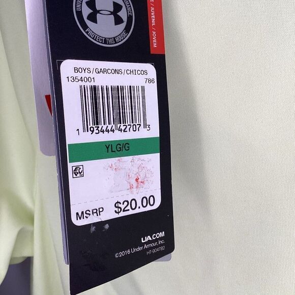 NWT Youth Under Armour Performance tee shirtpale yellow - Picture 3 of 3